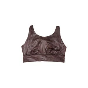 OFFLINE by Aerie The Hugger Crackle Sports Bra in Brown - Size Large